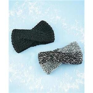 Warm 2 Women's Crisscross Knit Headwraps Wraps Winter BLACK & GRAY